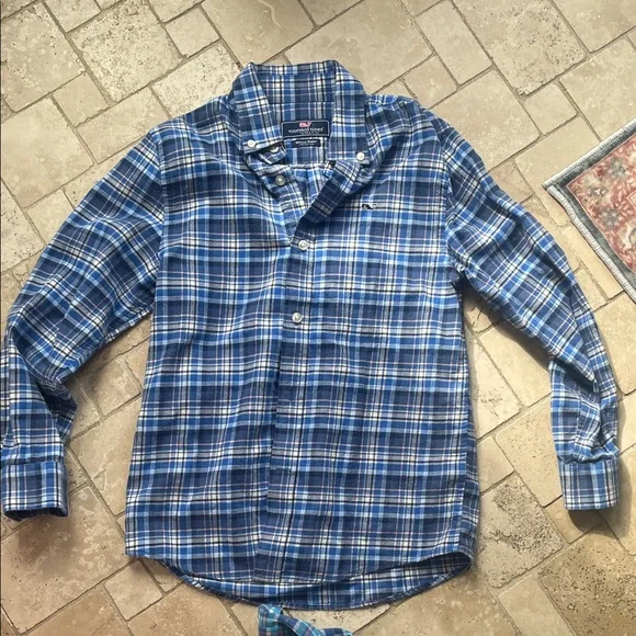 BUNDLE Vineyard Vines FOUR Flannel Shirts Small Plaid Shirt Collection 8-10 Tops - Picture 14 of 15